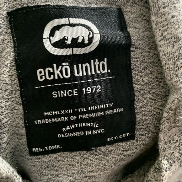 Ecko Unltd Soft Gray Pullover Hoodie L/S ** Missing Size Tag ** Measures as Med - Picture 8 of 9
